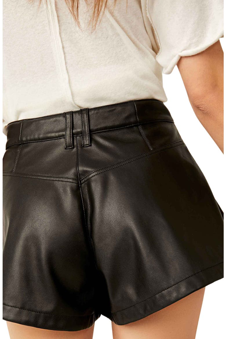 Free Reign Faux Leather Shorts, Alternate, color, BLACK