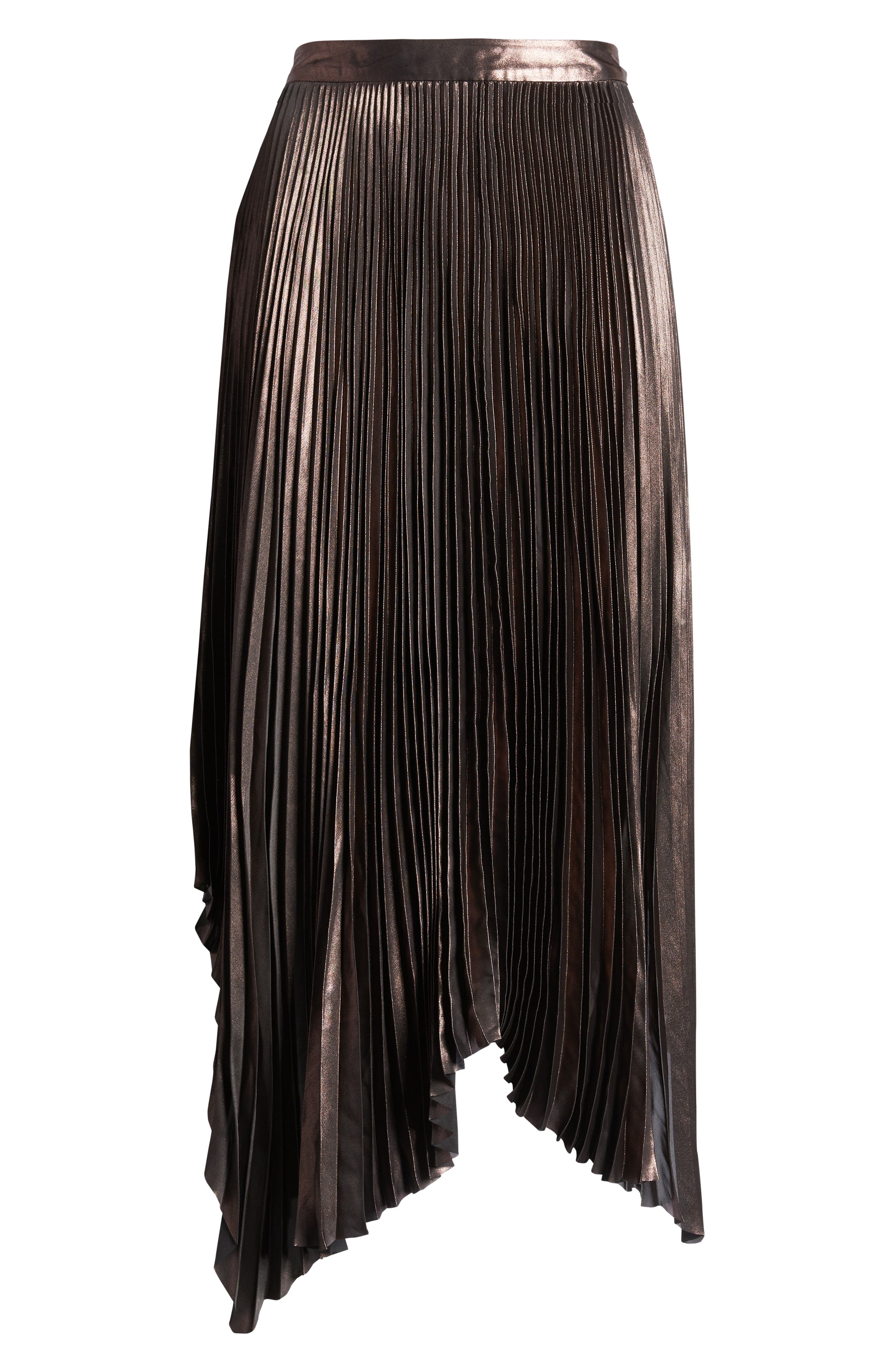 Lerina Pleated Metallic Maxi Skirt