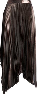 AllSaints Lerina Pleated Metallic Maxi Skirt