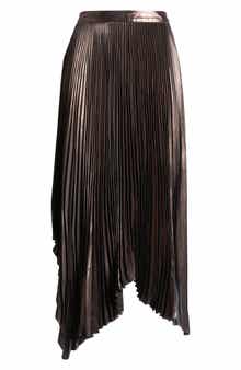 AllSaints Lerina Pleated Metallic Maxi Skirt