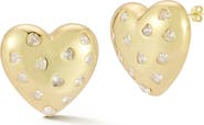 GLAZE JEWELRY Cubic Zirconia Heart Stud Earrings