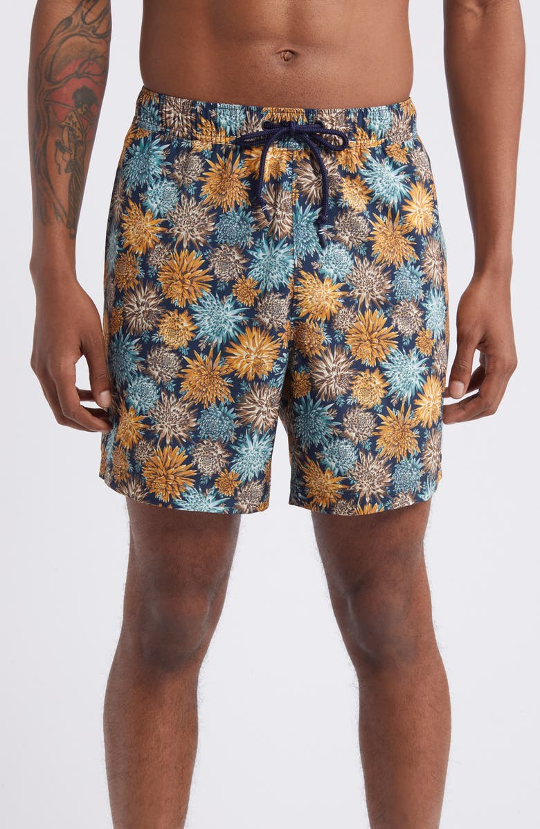 Original Penguin Volley Swim Trunks, Main, color, Dark Sapphire