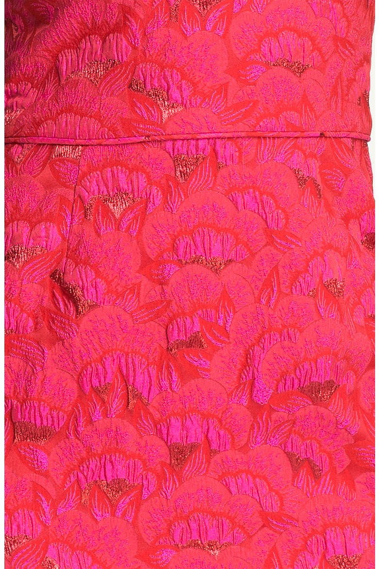 'Miss Caruso' V-Neck Floral Jacquard Sheath Dress, Alternate, color, CHERRY