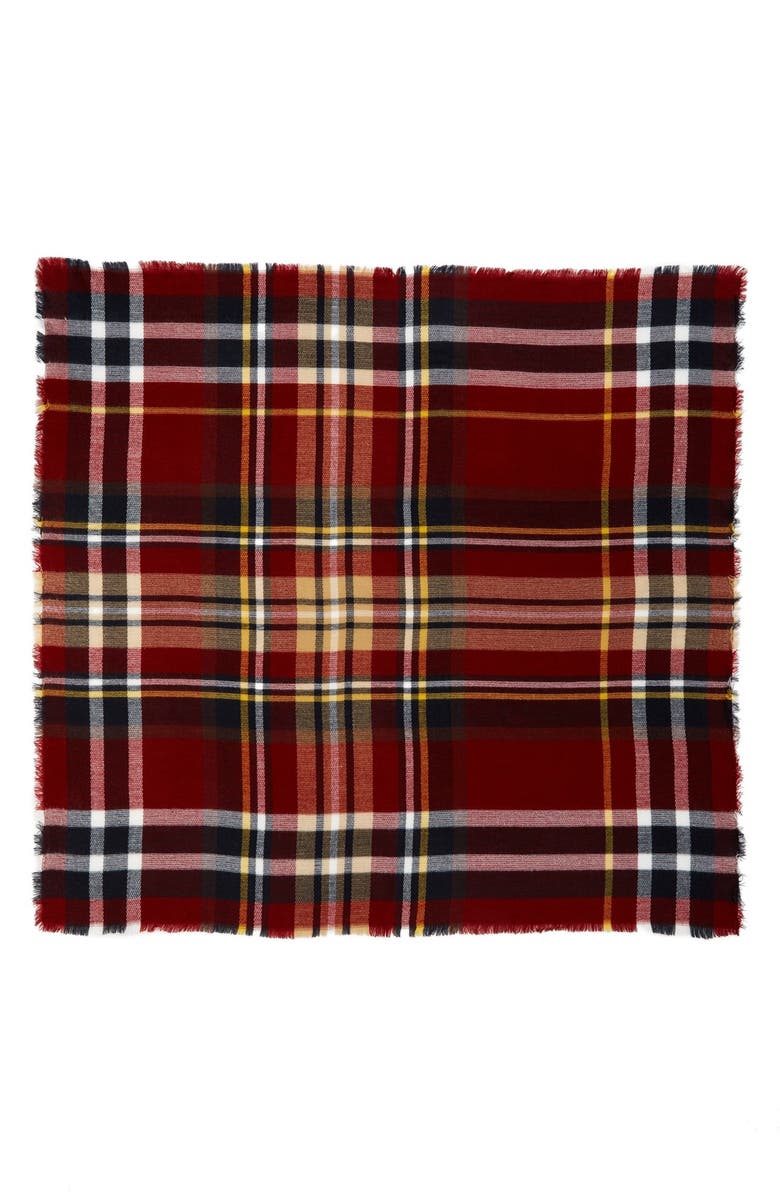 La Fiorentina Oversize Plaid Scarf, Alternate, color, Red