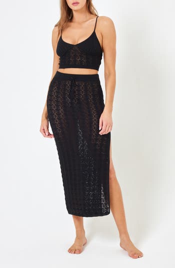 Sweet Talk Open Stitch Cover-Up Midi Skirt