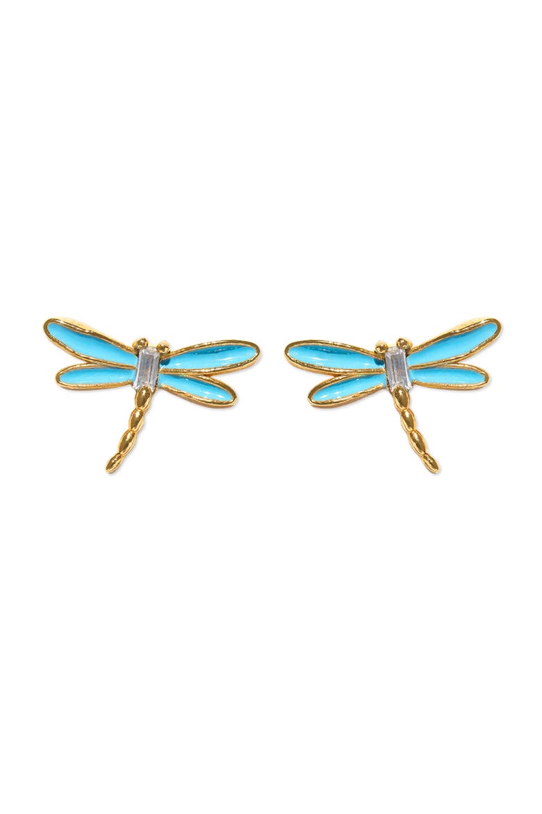 Dragonfly Stud Earrings, Main, color, GOLD