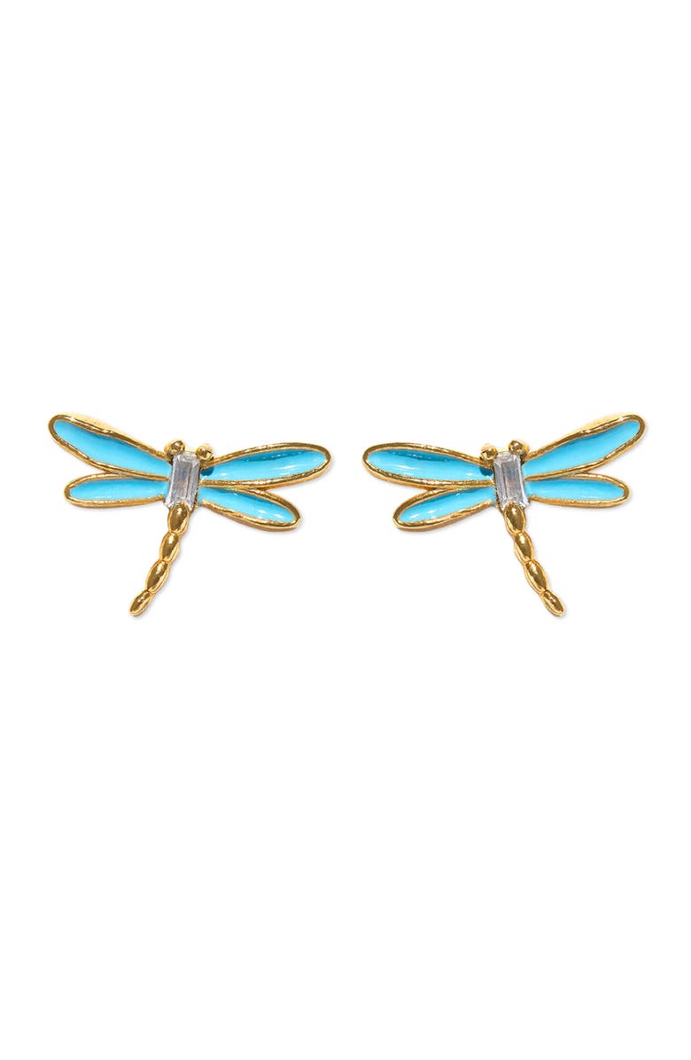 Girls Crew Dragonfly Stud Earrings, Main, color, Gold