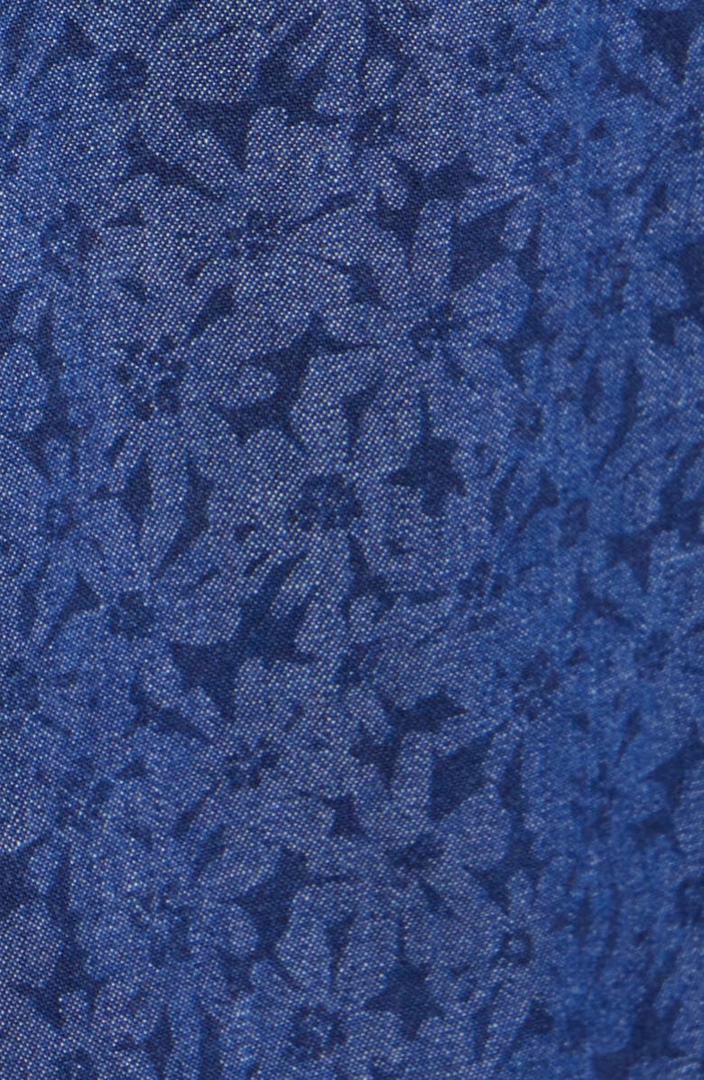 Rodd & Gunn Clarkes Bay Floral Short Sleeve Cotton Button-Up Shirt, Alternate, color, Denim