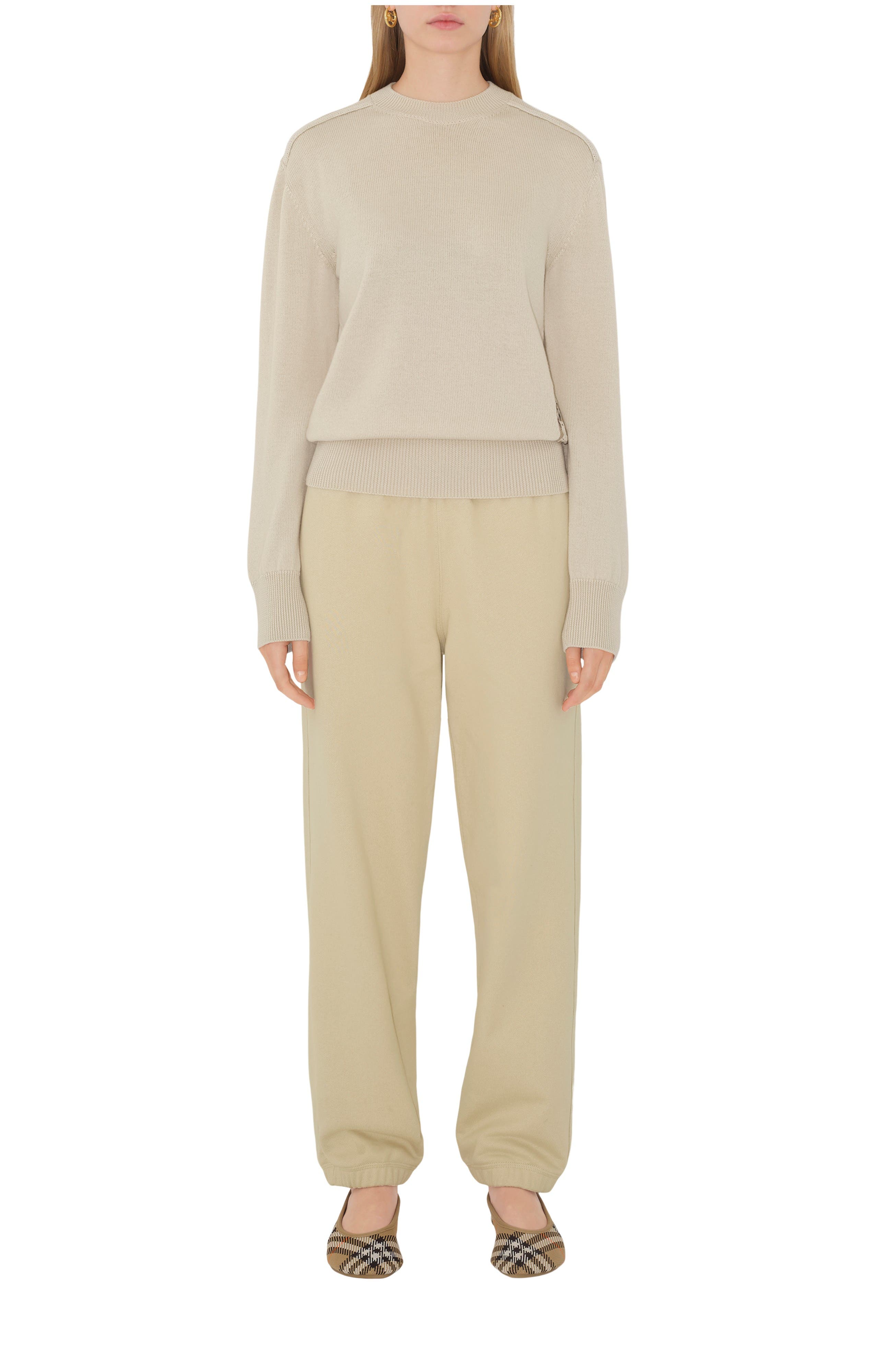 Check Label Cotton Jogging Pants - image 3