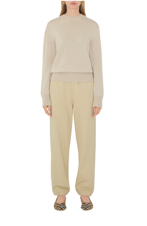 Check Label Cotton Jogging Pants