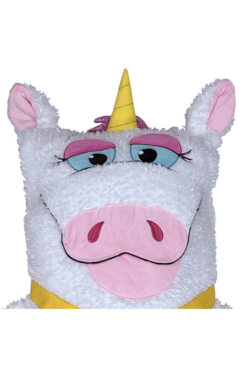 Shamzees Unicorn White & Purple Plush Pillow Cover, Alternate, color, Multicolored