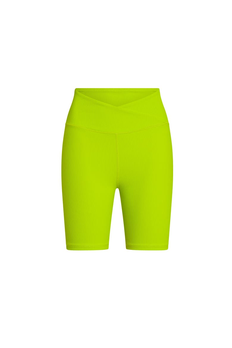 Rib Biker Shorts, Main, color, Lime Punch