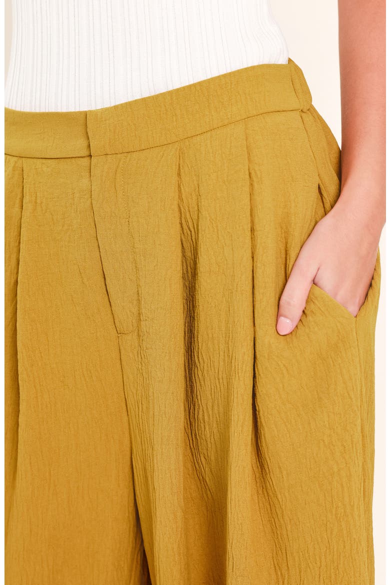 Pleated High Waist Wide Leg Pants, Alternate, color, MUSTARD