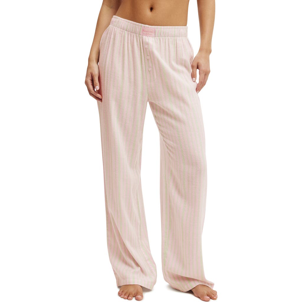 Cotton On Body Flannel Wide Leg Pant In Pink
