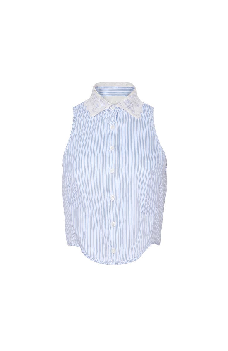 Fleur Du Mal Poplin Bib Top, Main, color, East Hampton Stripe