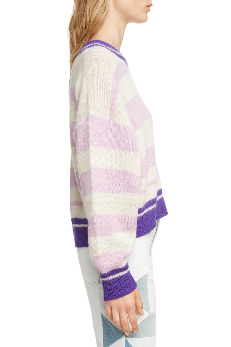 Glowy Stripe Sweater, Alternate, color, LILAC