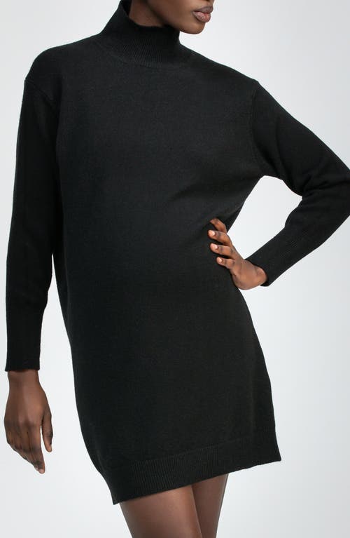 Pietro Brunelli Maternity Maternity Sweater Mini Dress Felicia With Turtleneck In Black