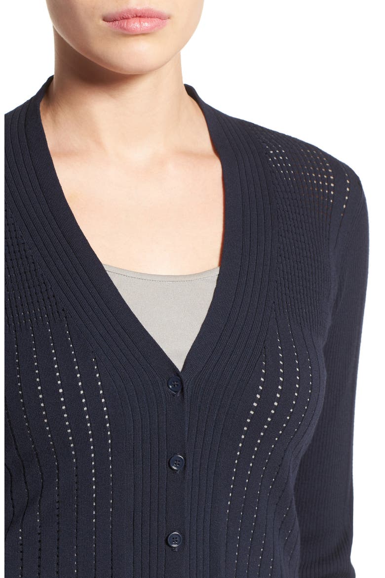 Peplum Cardigan, Alternate, color, NAVY NIGHT