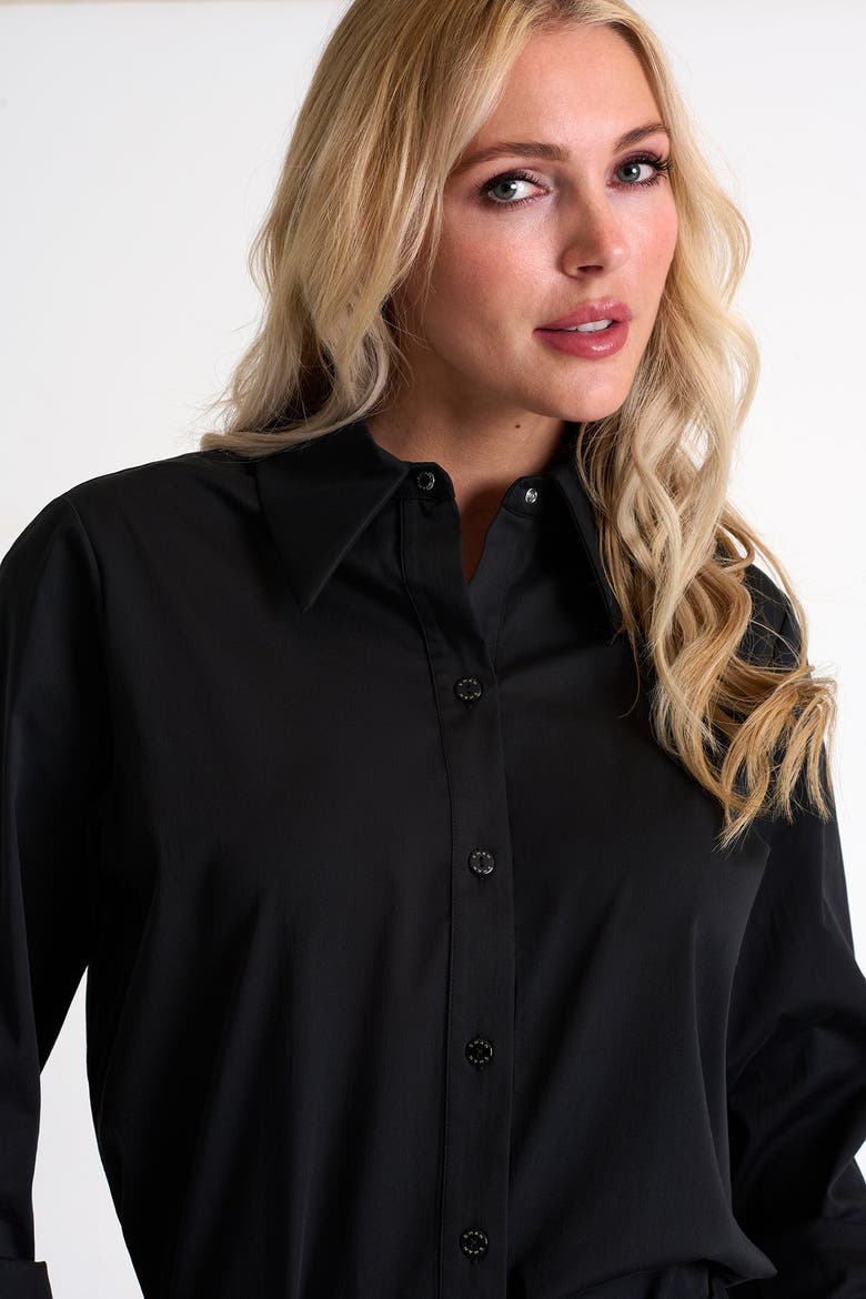 Poplin Shirt Tunic, Alternate, color, Black