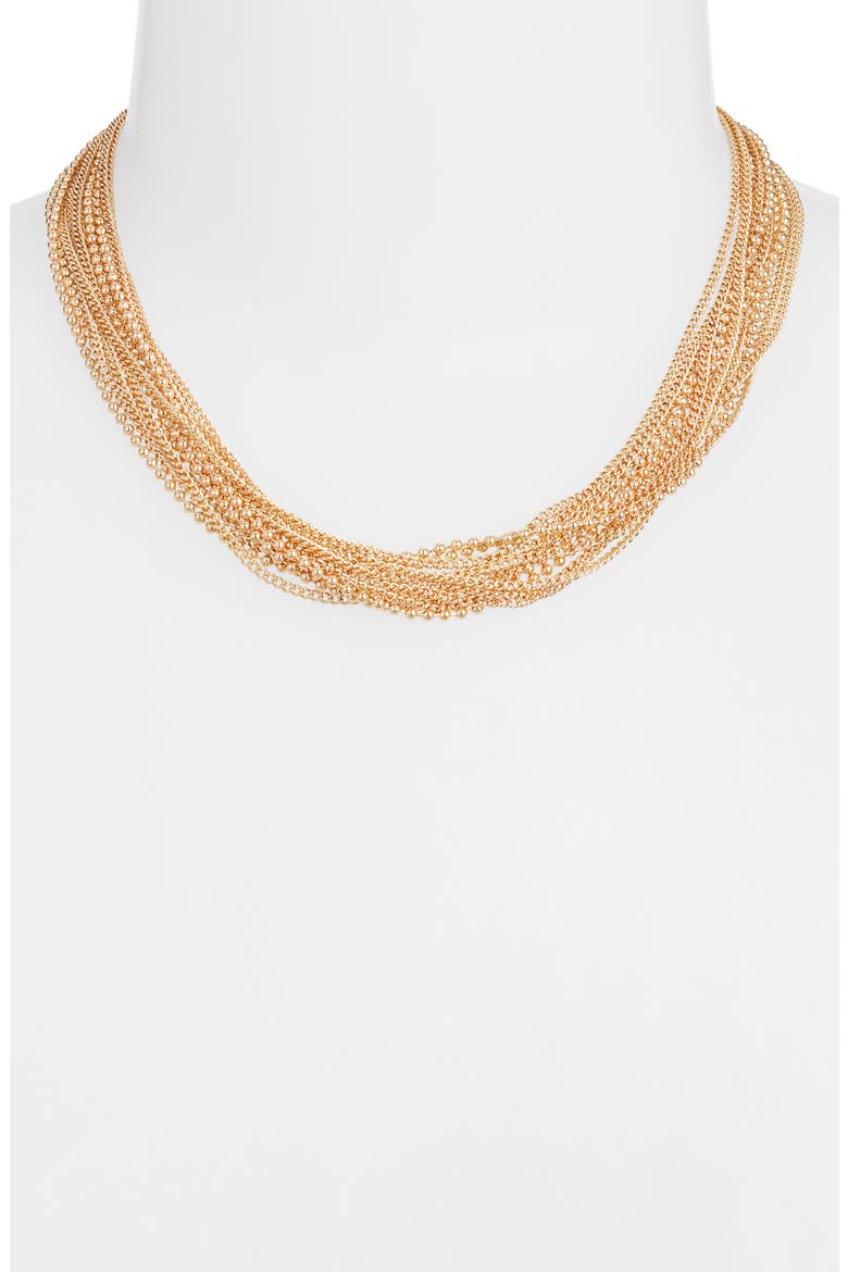 Mixed Chain Layered Necklace, Alternate, color, GOLD