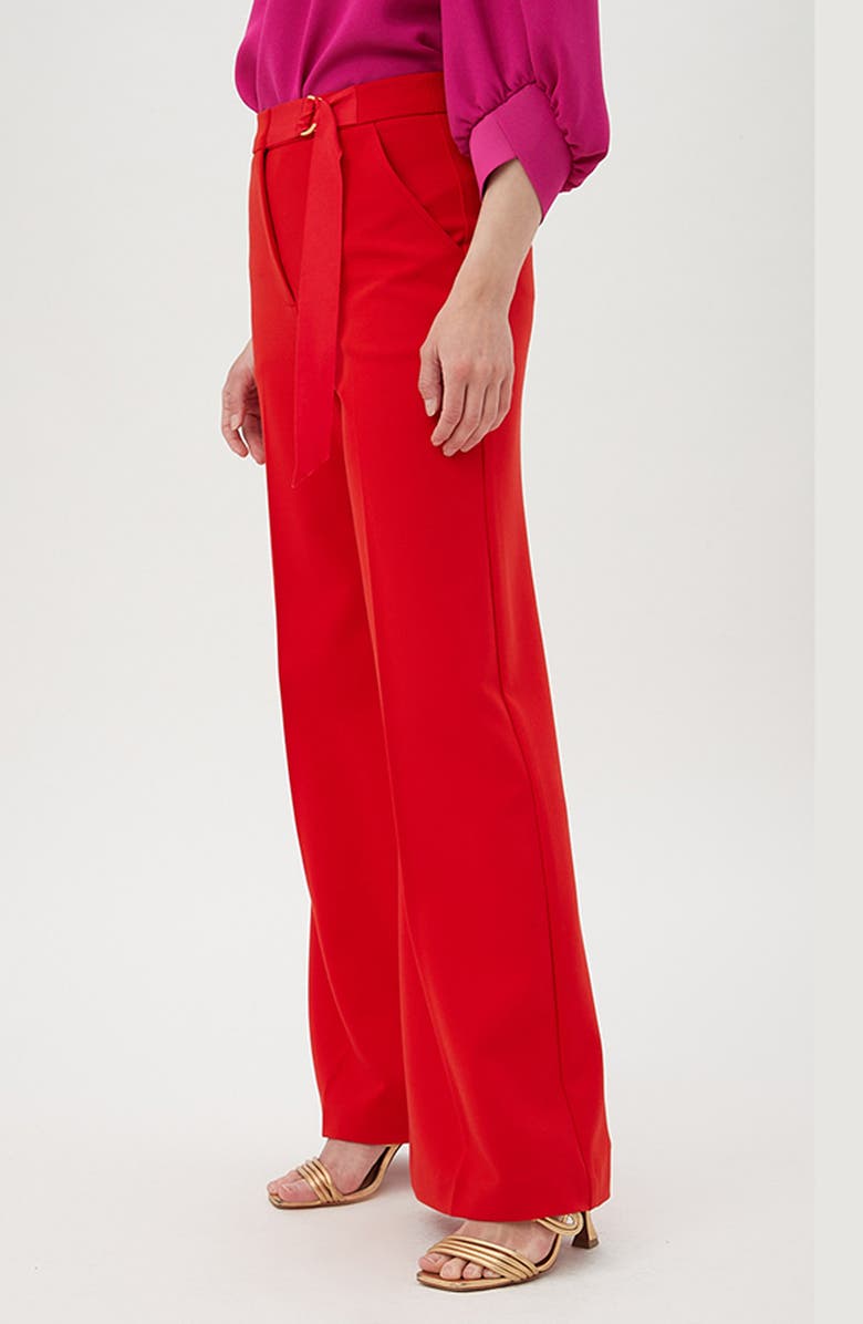 Trina Turk Wasabi 2 Wide Leg Pants, Alternate, color, Reina Red