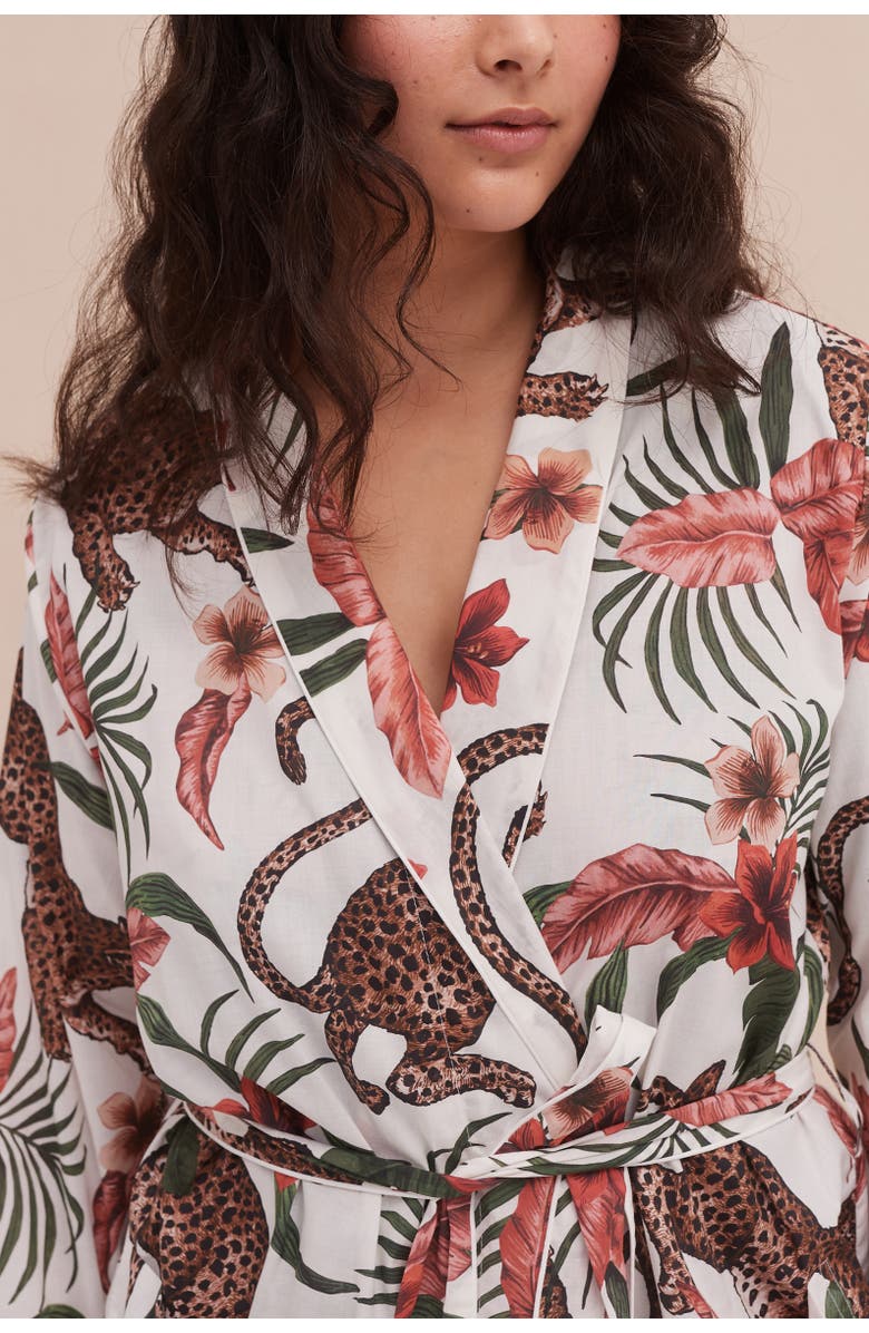 Desmond & Dempsey Quilted Robe, Alternate, color, Soleia Cream/Navy