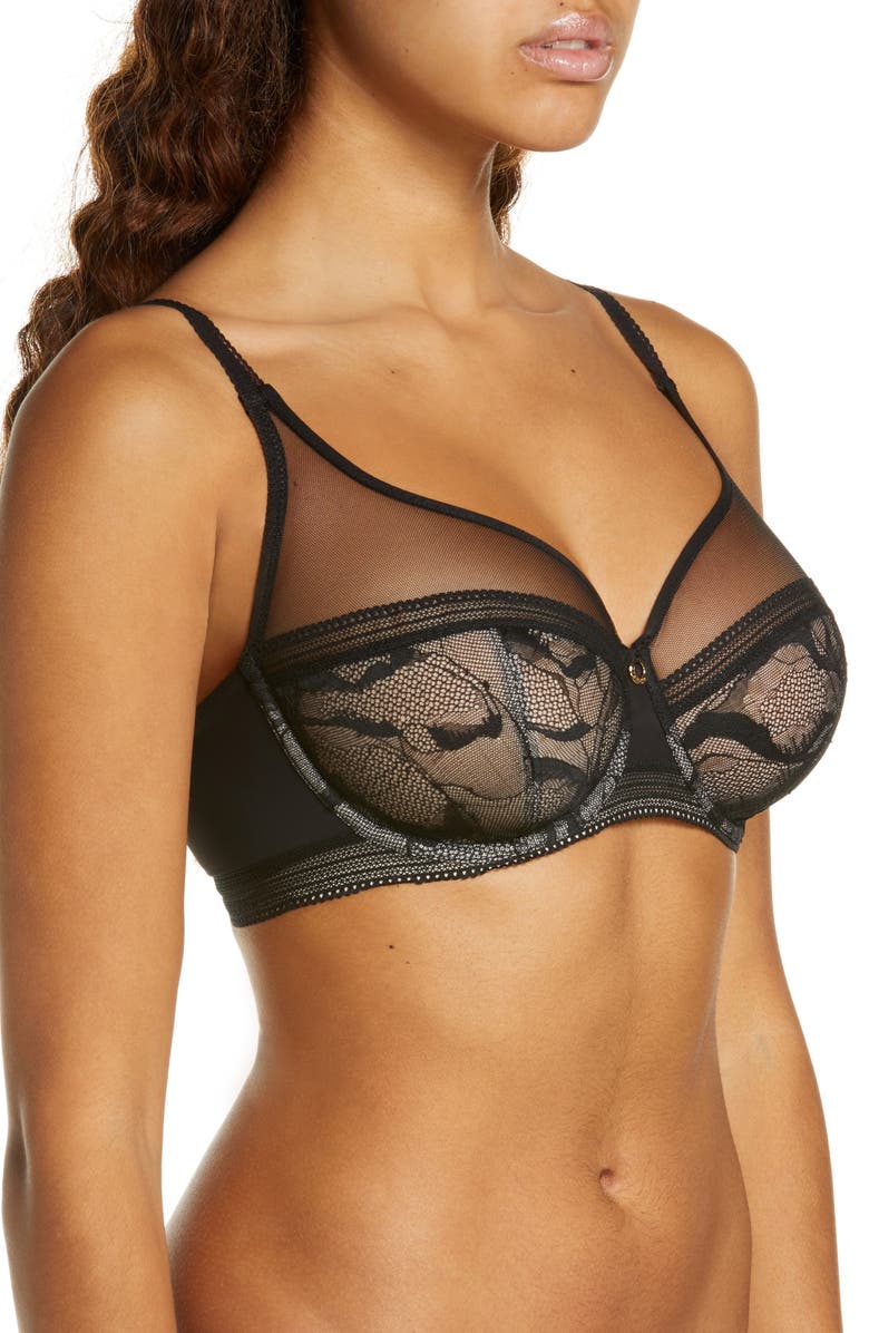 Chantelle Lingerie True Lace Underwire Bra, Alternate, color, 