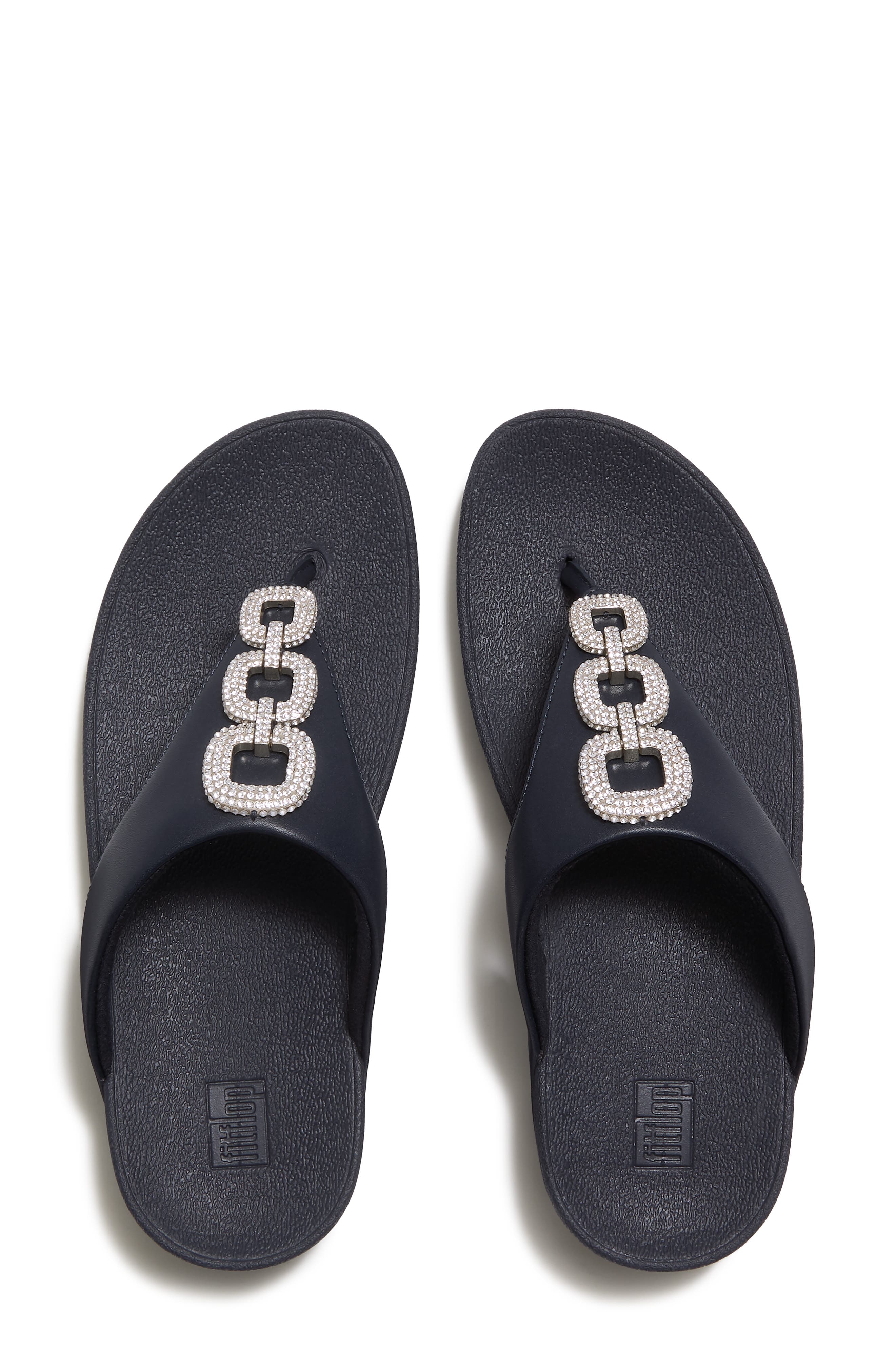 Flowrise Crystal Wedge Flip Flop, Alternate, color, MIDNIGHT NAVY