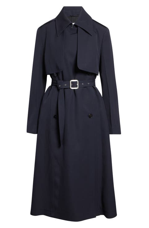 Belted Wool Trench Coat