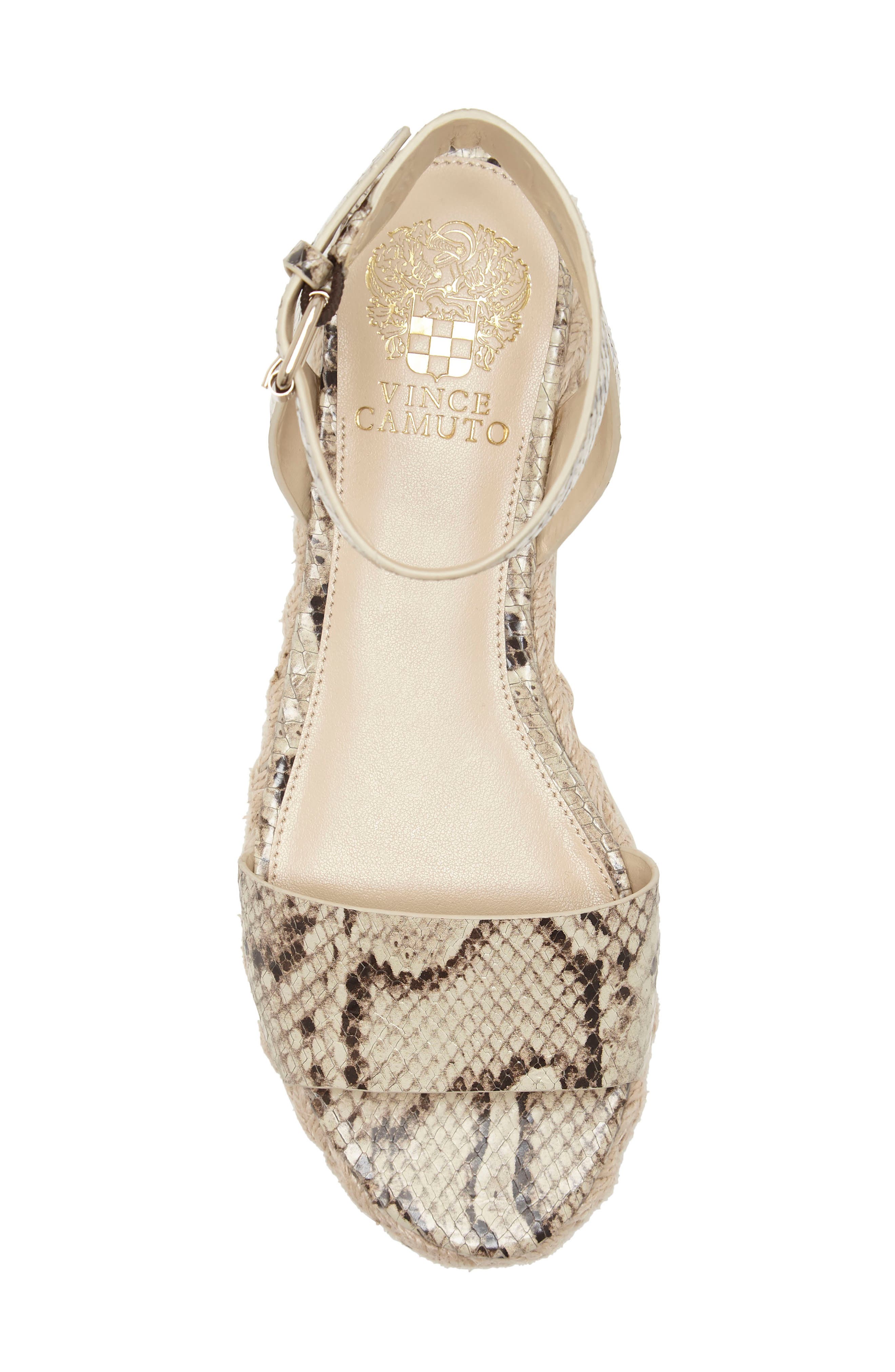 Defina Ankle Strap Platform Sandal, Alternate, color, OATMEAL SNAKE PRINT LEATHER