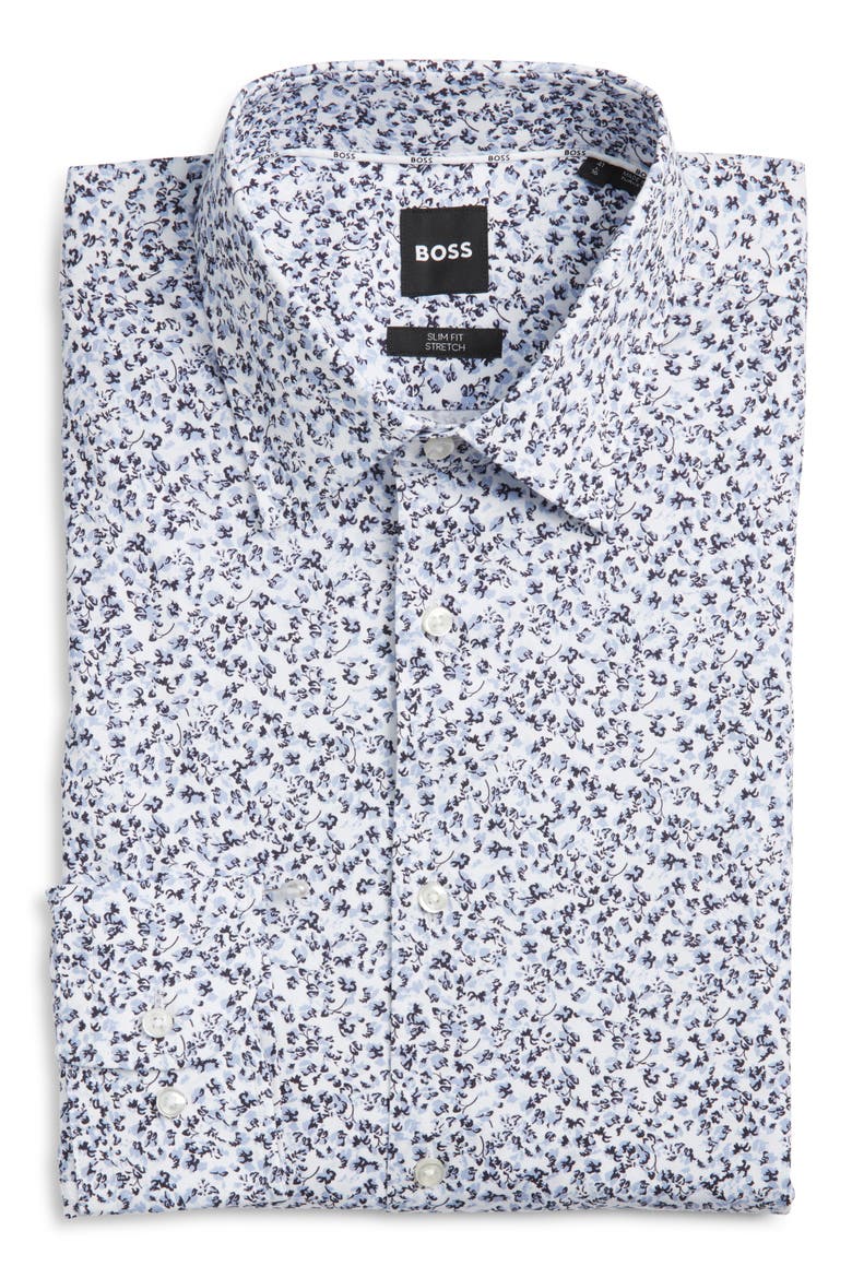 Hank Kent Slim Fit Stretch Cotton Dresss Shirt, Main, color, LIGHT/ PASTEL BLUE