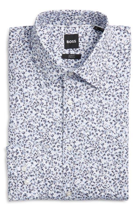 Hank Kent Slim Fit Stretch Cotton Dresss Shirt (Regular & Big)