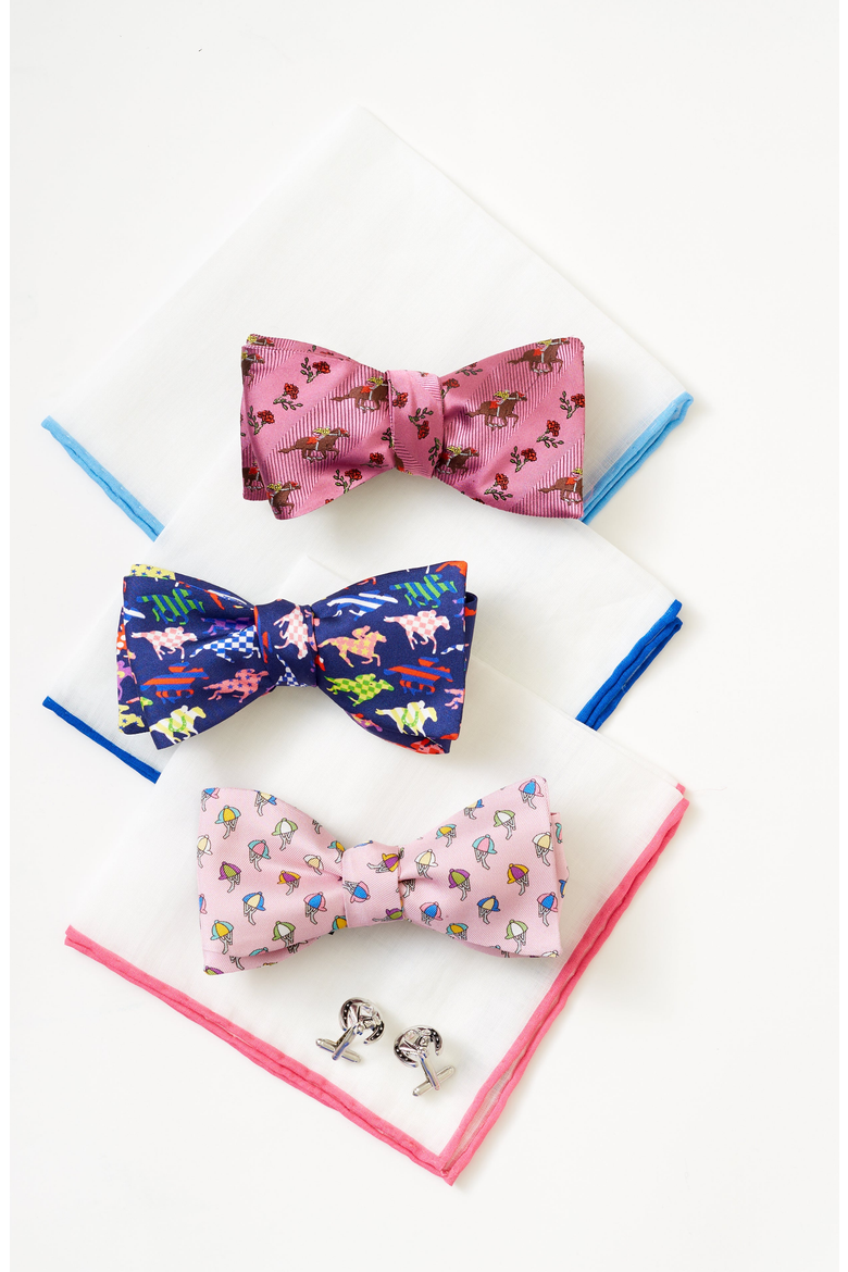 Jockey Silk Printed Bow Tie, Alternate, color, Standard Self-Tie