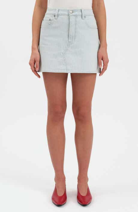 DAZE Malibu Distressed Cutoff Denim Miniskirt