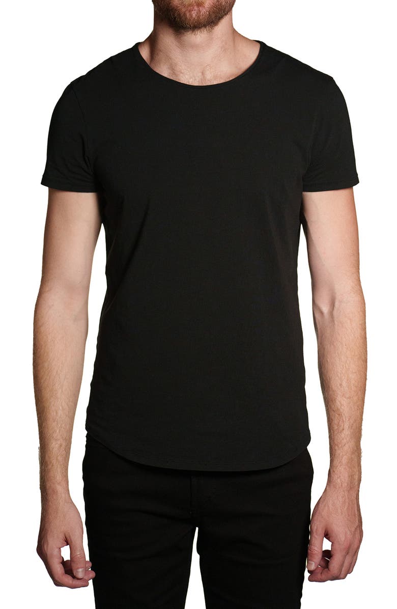 Monfrère Dann Black Stretch Cotton T-Shirt, Main, color, 