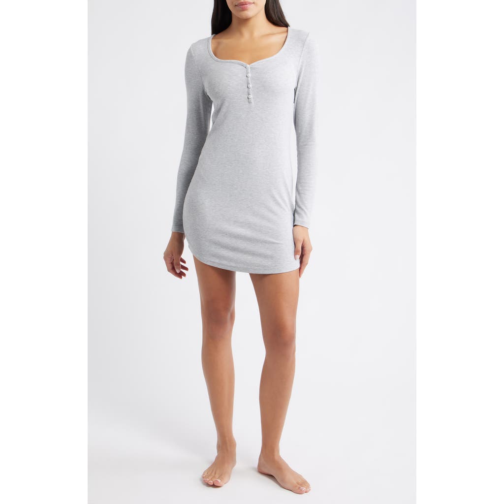 Open Edit Daydream Rib Henley Sleepshirt In Multi