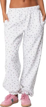 EDIKTED Floral Oversize Sweatpants