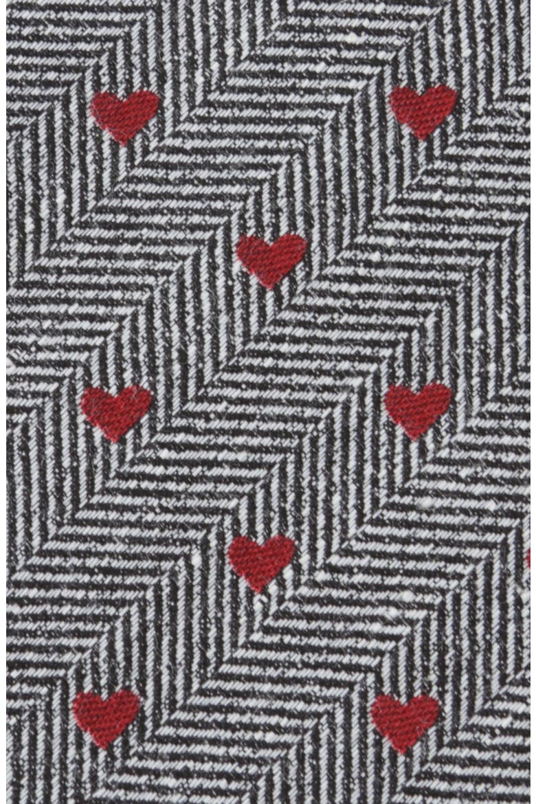 Herringbone Hearts Linen Tie, Alternate, color, BLACK