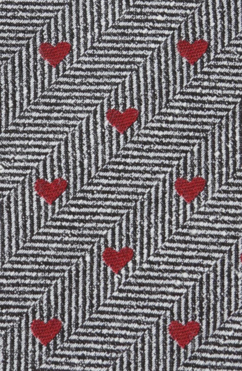 Cufflinks, Inc. Herringbone Hearts Linen Tie, Alternate, color, Black