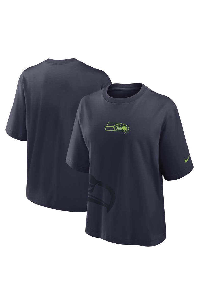 Nike Women's Nike College Navy Seattle Seahawks Boxy T-Shirt, Alternate, color, College Navy