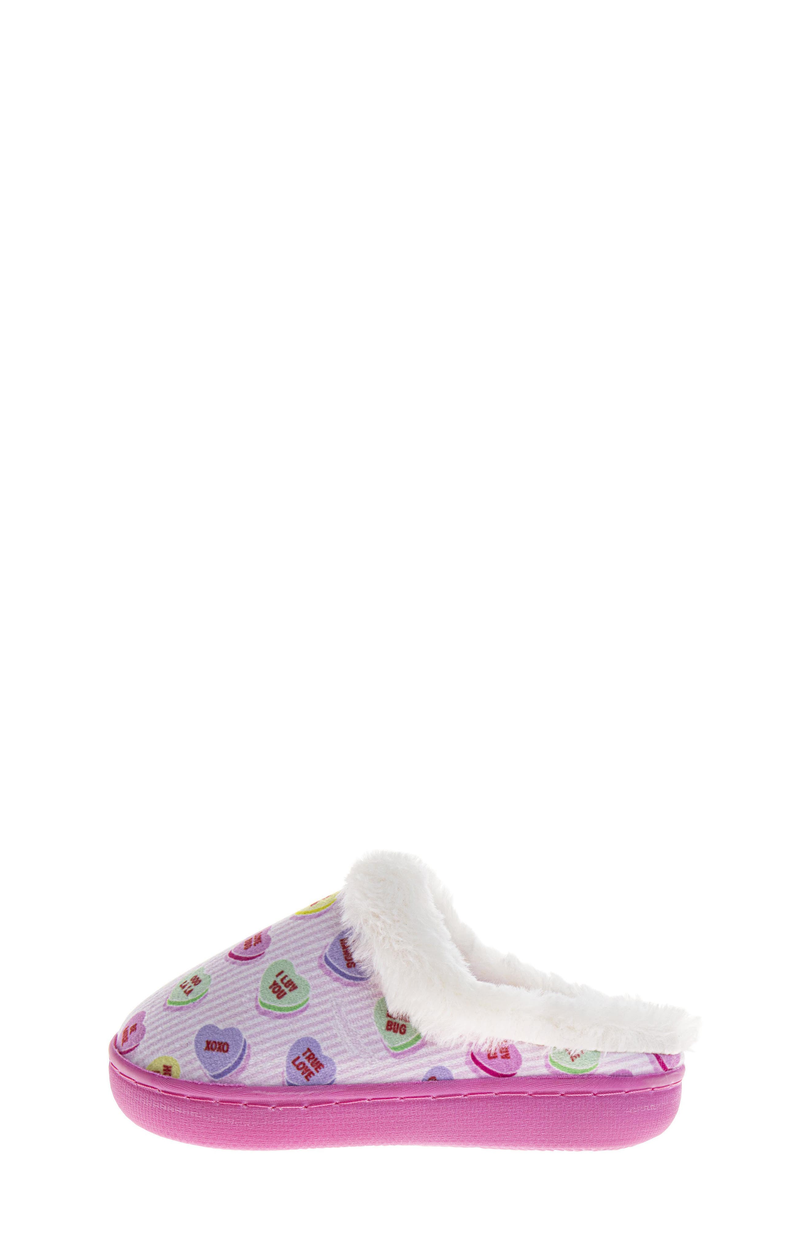Kids' Sweethearts Conversation Heart Slipper, Alternate, color, PINK MULTI