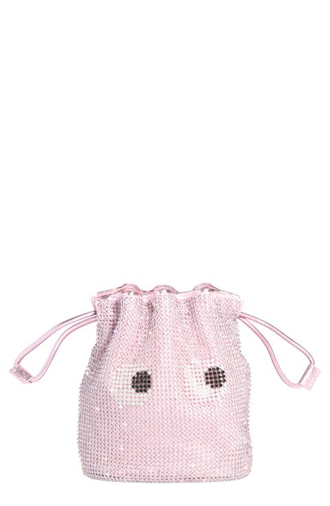 Eyes Crystal Mesh Drawstring Pouch