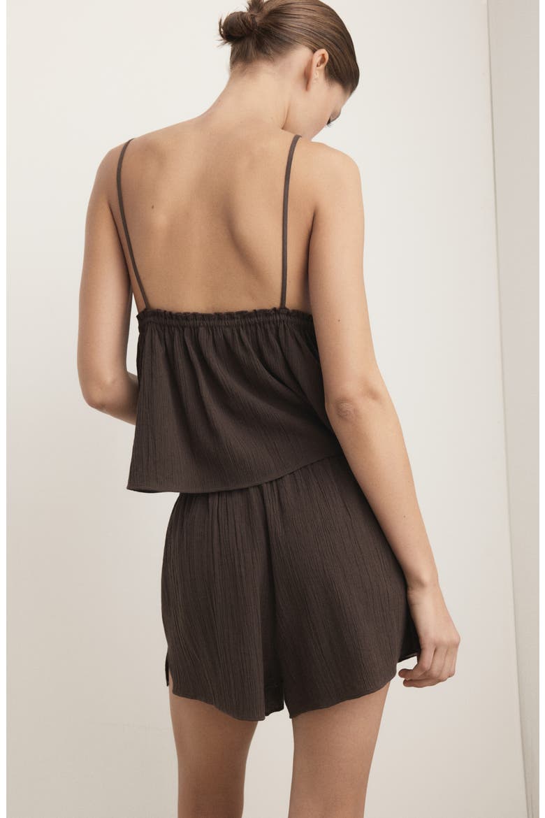 Flowy Cotton Gauze Shorts, Alternate, color, CHOCOLATE
