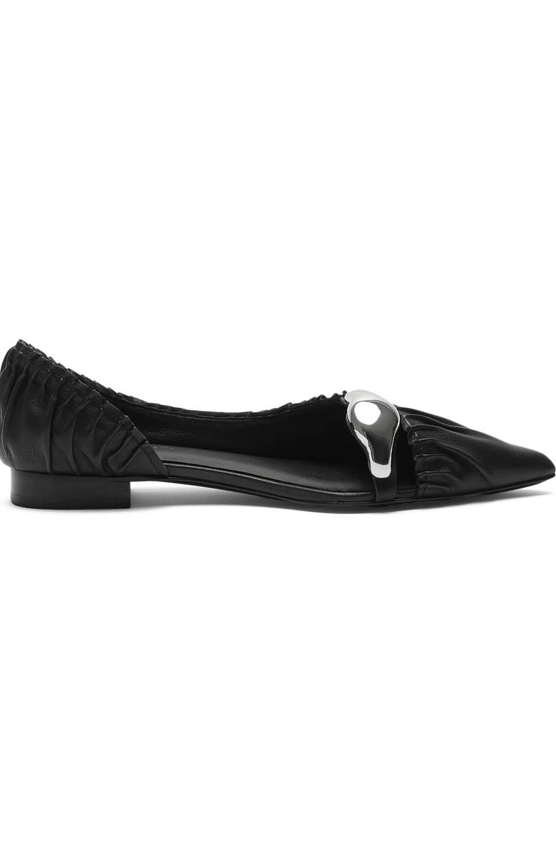 Manière De Voir Celeste Leather Ballet Flats with Hardware, Main, color, Midnight