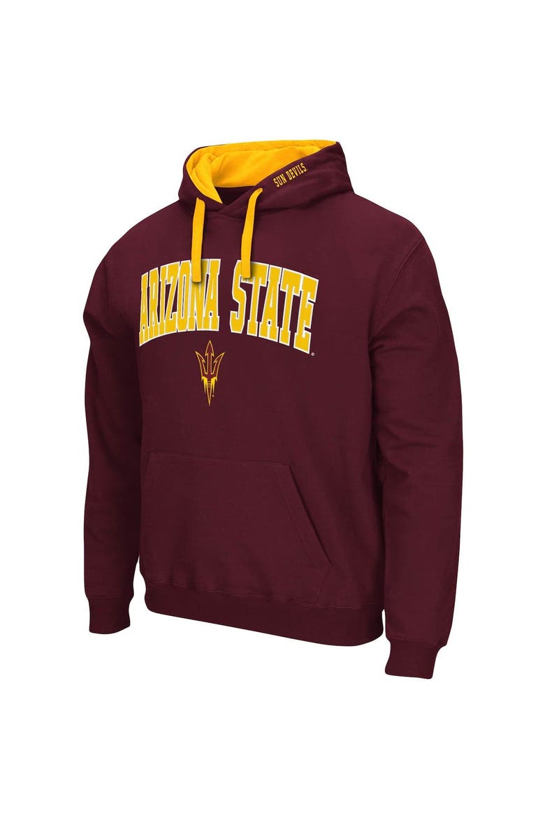 Men's Colosseum Maroon Arizona State Sun Devils Big & Tall Arch & Logo 2.0 Pullover Hoodie, Alternate, color, Maroon