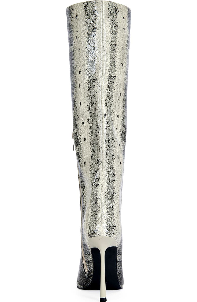 AZALEA WANG Madeye Snakeskin Embossed Knee High Boot, Alternate, color, Grey Multi