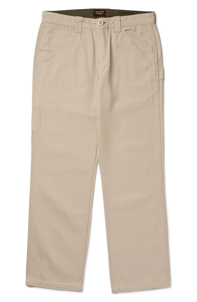 Seager Co Bison Cotton Canvas Carpenter Pants, Main, color, Stone