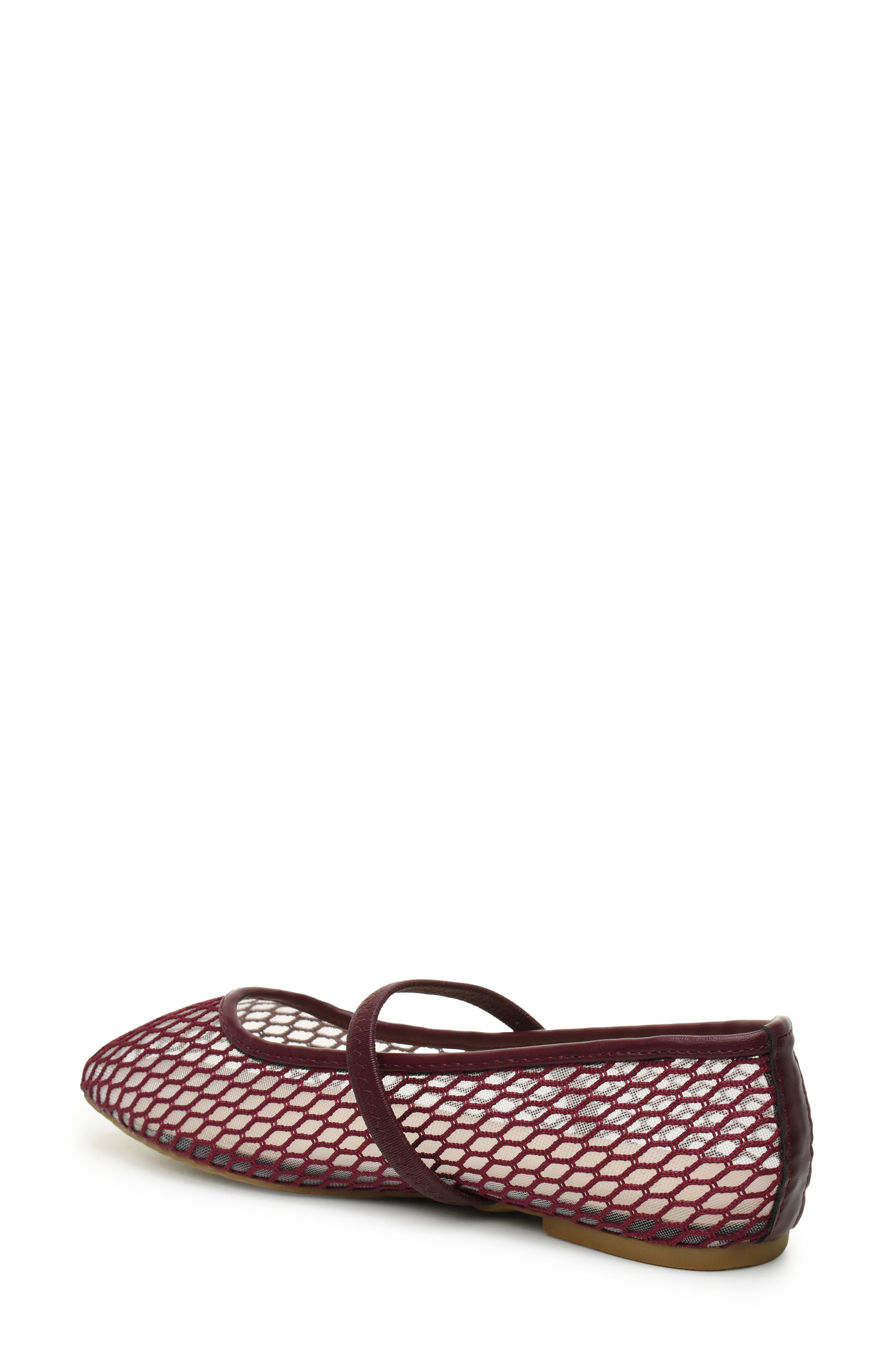 Meshi Mary Jane Flat, Alternate, color, BURGUNDY