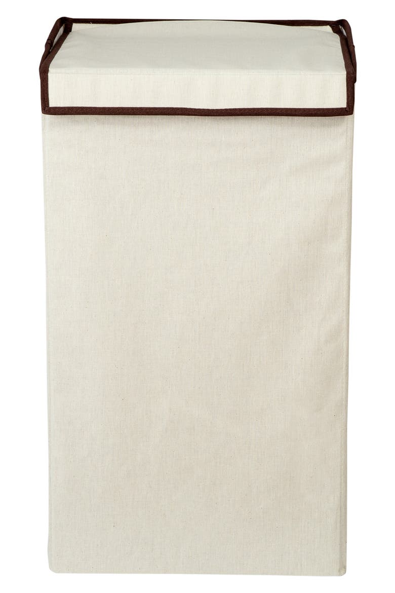 Collapsible Square Hamper, Main, color, NATURAL