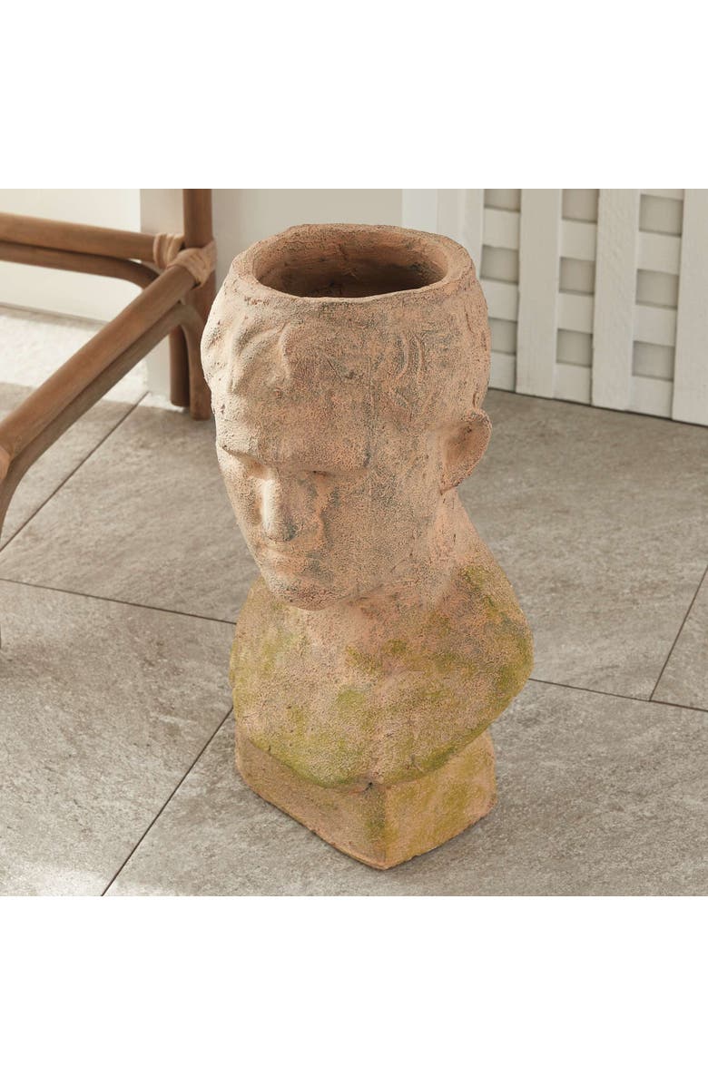 Napa Home & Garden Weathered Garden Male Bust Planter, Alternate, color, Brown